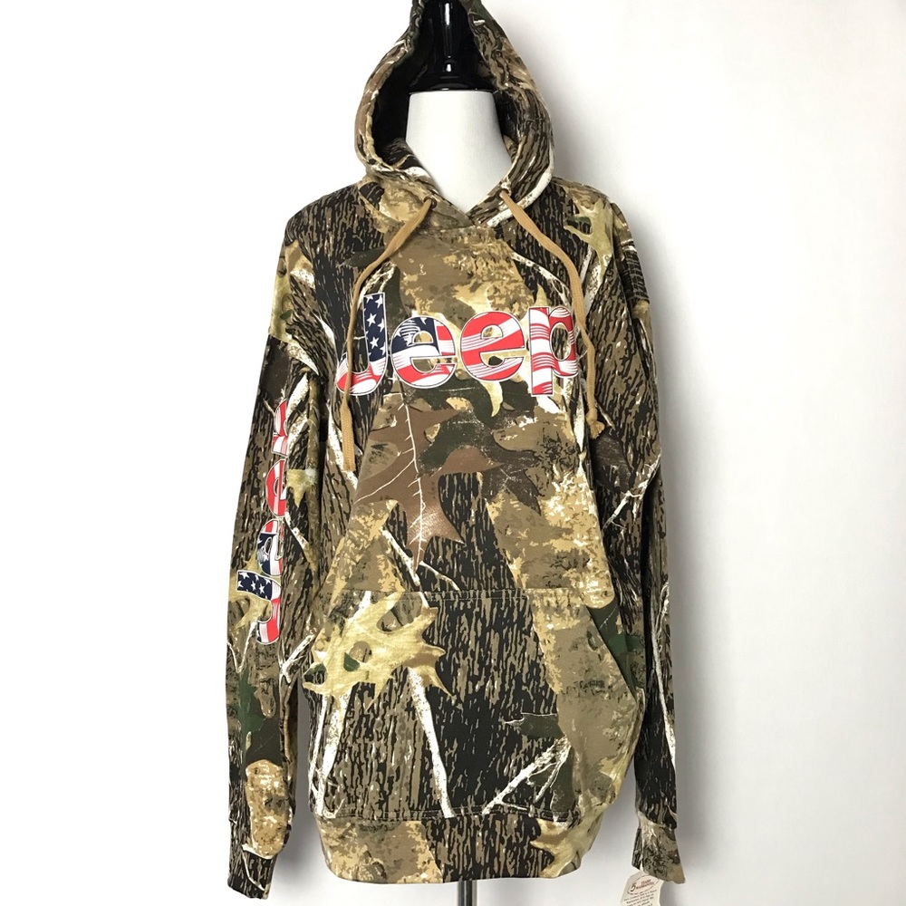 New York Size Large Long Sleeve Area Code 212 Camo Print Men’s Hoodie